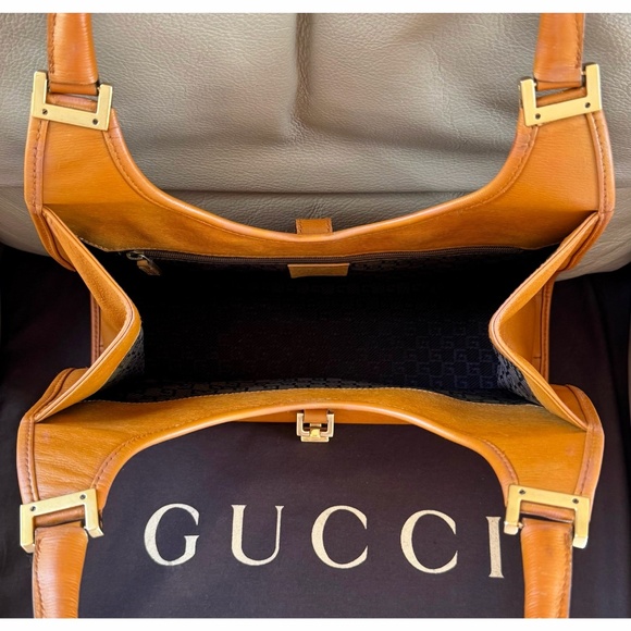 Certified Authentic Vintage Gucci Jackie Leather Dual Shoulder Handles Bag, COA - Picture 9 of 15